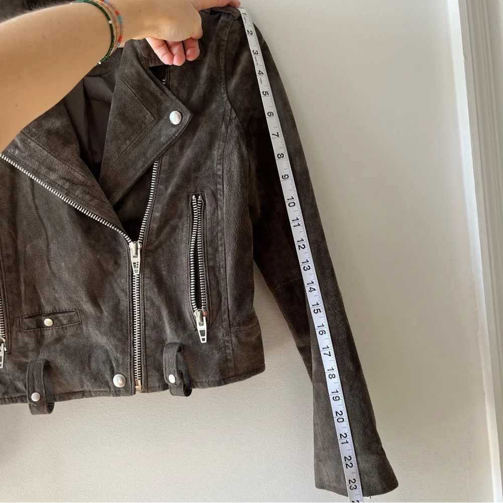 ⚡️MUST GO free shipping! BLANKNYC 100% Leather Suede Moto Jacket - XS - Brown - Picture 7 of 13
